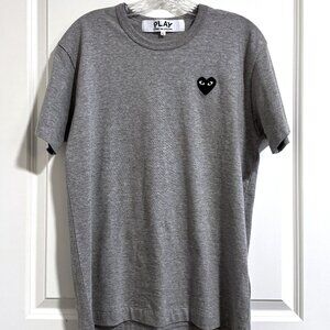 Comme Des Garcons Play T-Shirt Gray Grey Black Heart Mens L